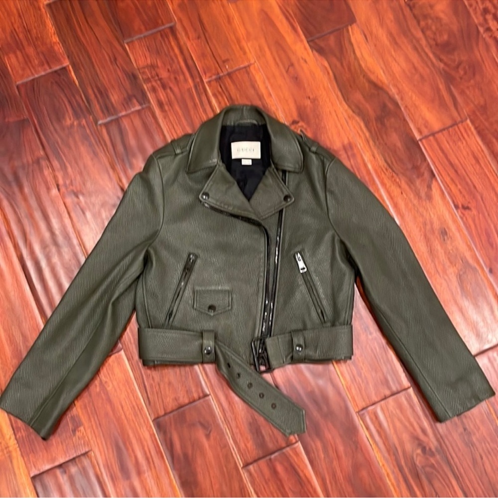 GUCCI Green Leather Jacket